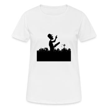 Superviseur chef de chantier contremaître ingénieur construction - T-shirt respirant Femme - blanc - Devant - AI Model Female 172 dark (172cm)