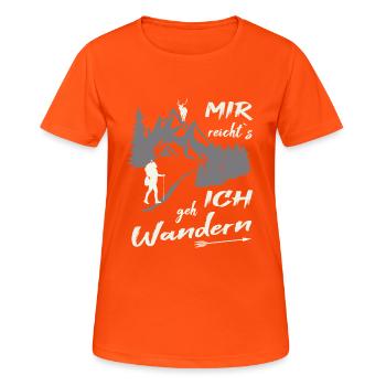 Mir reichts ich geh wandern - Frauen T-Shirt atmungsaktiv - Neonorange - Vorne - AI Model Female 172 dark (172cm)
