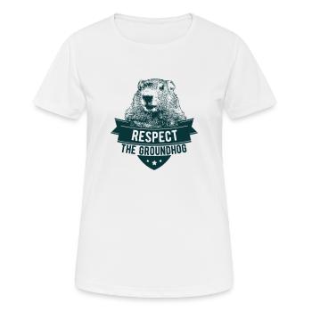 Respect The Groundhog - Women's Breathable T-Shirt - white - Front - AI Model Female 172 dark (172cm)