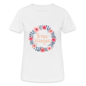 Trauzeugin Junggesellinnenabschied - Frauen T-Shirt atmungsaktiv - Weiß - Vorne - AI Model Female 172 dark (172cm)