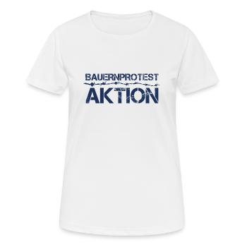 Bauernprotest Landwirt Demonstration Bauer Protest - Frauen T-Shirt atmungsaktiv - Weiß - Vorne - AI Model Female 172 dark (172cm)