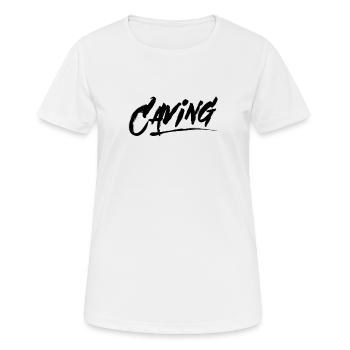 caving - Women's Breathable T-Shirt - white - Front - AI Model Female 172 dark (172cm)