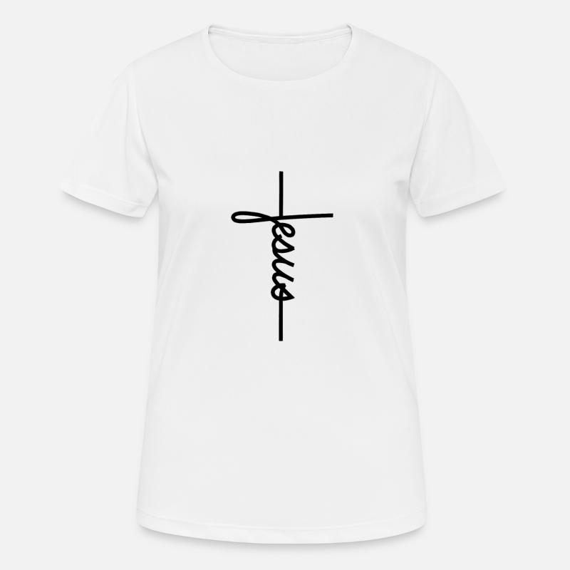 Jesus Cross - cross design - Women's Breathable T-Shirt - white