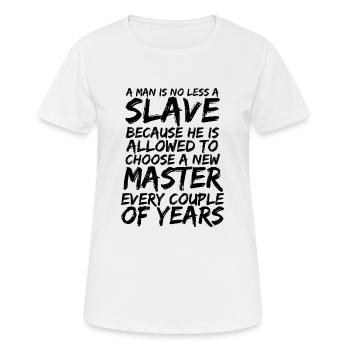 Anarchist anarchism anarchy slave black - Women's Breathable T-Shirt - white - Front - AI Model Female 172 dark (172cm)