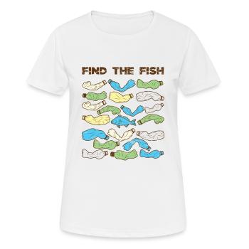 Find the Fish Plastic Fish Pollution - Women's Breathable T-Shirt - white - Front - AI Model Female 172 dark (172cm)