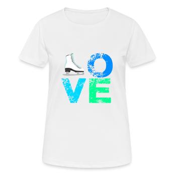 Ich liebe Schlittschuhe Eiskunstlauf Schlittschuh - Frauen T-Shirt atmungsaktiv - Weiß - Vorne - AI Model Female 172 dark (172cm)
