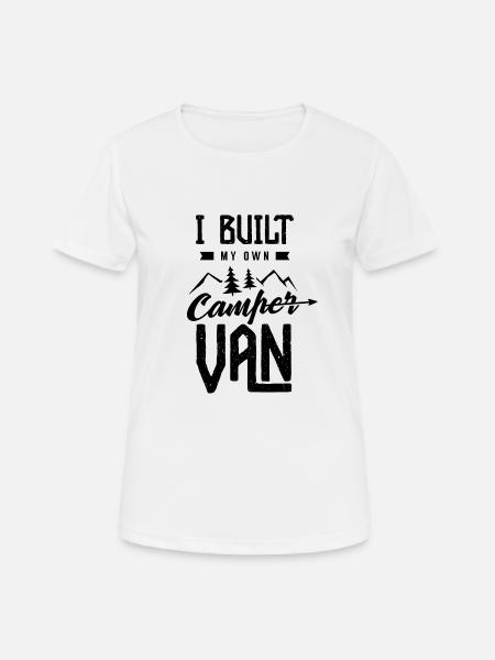 Équipe Auto construction Campervan auto-construit camping-car - T-shirt respirant Femme - blanc