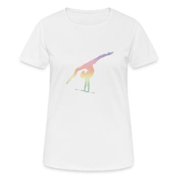 Turnen Turnerin Bodenturnen - Frauen T-Shirt atmungsaktiv - Weiß - Vorne - AI Model Female 172 dark (172cm)