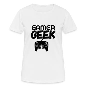 Geek gamer - T-shirt respirant Femme - blanc - Devant - AI Model Female 172 dark (172cm)