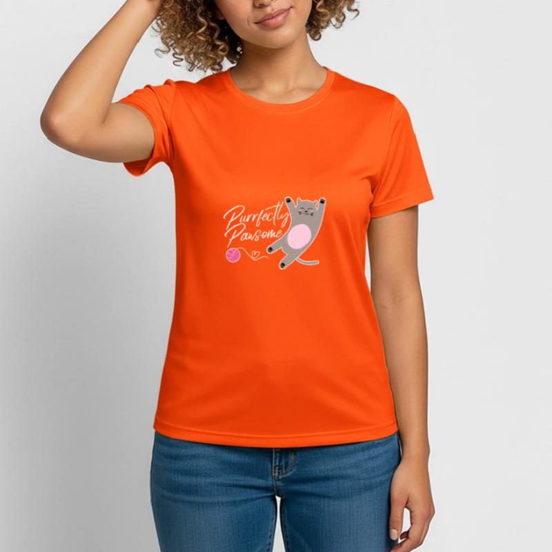 Conception de chat Pansome T-shirt respirant Femme