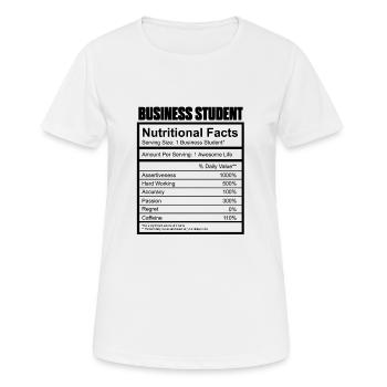 Étudiant en études commerciales - T-shirt respirant Femme - blanc - Devant - AI Model Female 172 dark (172cm)