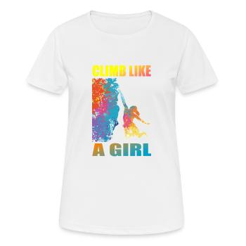 Grimper comme une fille Escalade de filles et grimpeurs - T-shirt respirant Femme - blanc - Devant - AI Model Female 172 dark (172cm)