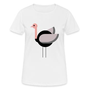 autruche - T-shirt respirant Femme - blanc - Devant - AI Model Female 172 dark (172cm)