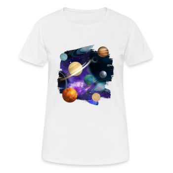 Planets Grafik fertig - Frauen T-Shirt atmungsaktiv - Weiß - Vorne - AI Model Female 172 dark (172cm)
