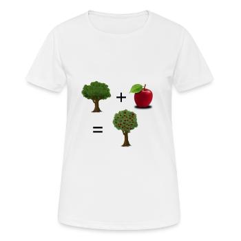 Pflanze + Apfel = Apfelbaum - Frauen T-Shirt atmungsaktiv - Weiß - Vorne - AI Model Female 172 dark (172cm)