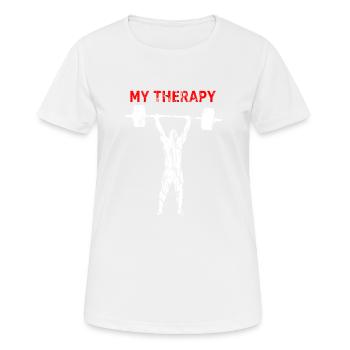 My Therapy Weightlifing Bodybuilder Weight Lifter - Women's Breathable T-Shirt - white - Front - AI Model Female 172 dark (172cm)