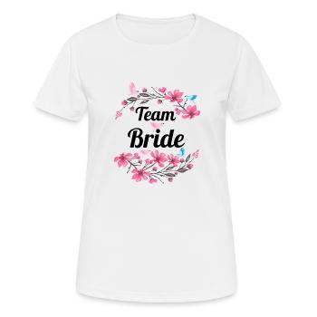 Mariée d'équipe - T-shirt respirant Femme - blanc - Devant - AI Model Female 172 dark (172cm)