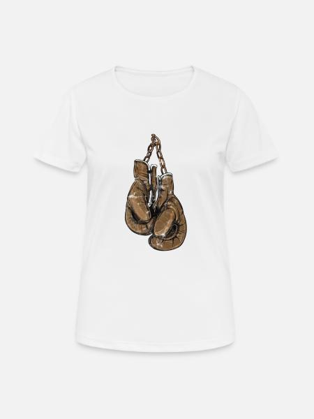 Boxer Handschuhe - Frauen T-Shirt atmungsaktiv - Weiß