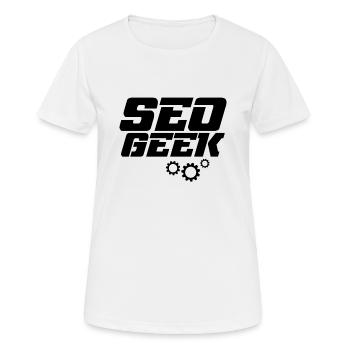SEO marketing - T-shirt respirant Femme - blanc - Devant - AI Model Female 172 dark (172cm)