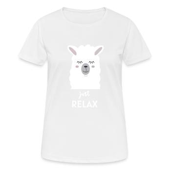 Lama détends-toi - T-shirt respirant Femme - blanc - Devant - AI Model Female 172 dark (172cm)