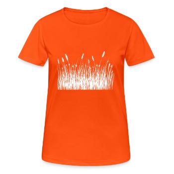 Flora flowers meadow spring - Women's Breathable T-Shirt - neon orange - Front - AI Model Female 172 dark (172cm)