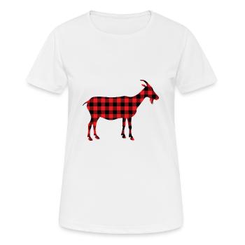 Goat billy goat pattern plaid - Women's Breathable T-Shirt - white - Front - AI Model Female 172 dark (172cm)
