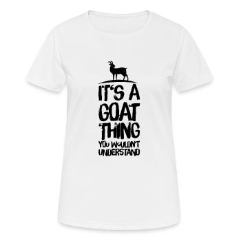 Chèvre bouc bouc disant chèvre chose - T-shirt respirant Femme - blanc - Devant - AI Model Female 172 dark (172cm)