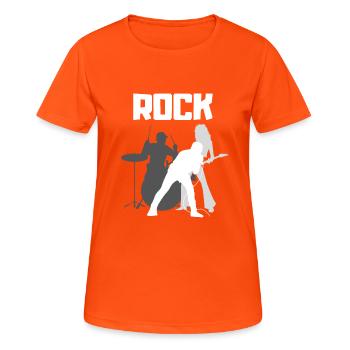 Groupe de rock - T-shirt respirant Femme - orange néon - Devant - AI Model Female 172 dark (172cm)