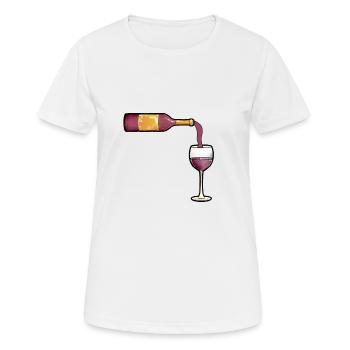 Vin rouge vin verre à vin rouge bouteille de vin cadeau - T-shirt respirant Femme - blanc - Devant - AI Model Female 172 dark (172cm)