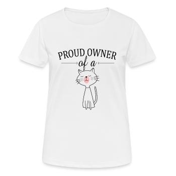 Proud owner of a cat - Women's Breathable T-Shirt - white - Front - AI Model Female 172 dark (172cm)