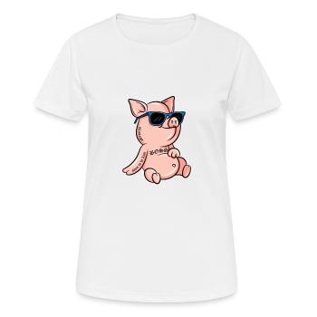 Pig tattoo ham farm cool piglet gift - Women's Breathable T-Shirt - white - Front - AI Model Female 172 dark (172cm)