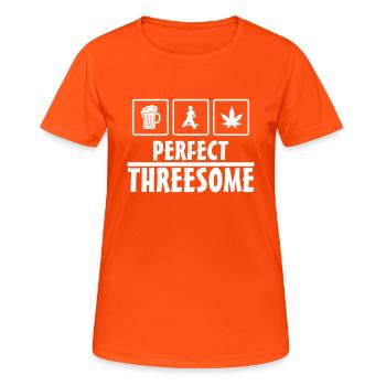 Perfect threesome - Women's Breathable T-Shirt - neon orange - Front - AI Model Female 172 dark (172cm)