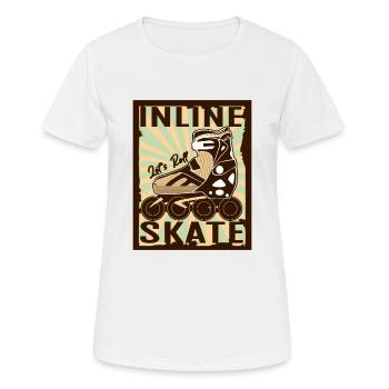 inline skates inlineskater - Frauen T-Shirt atmungsaktiv - Weiß - Vorne - AI Model Female 172 dark (172cm)