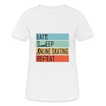 inline skates inlineskater - Frauen T-Shirt atmungsaktiv - Weiß - Vorne - AI Model Female 172 dark (172cm)