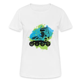 inline skates inlineskater - Frauen T-Shirt atmungsaktiv - Weiß - Vorne - AI Model Female 172 dark (172cm)