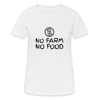 Pas de ferme, pas de nourriture - T-shirt respirant Femme - blanc - Devant - AI Model Female 172 dark (172cm)