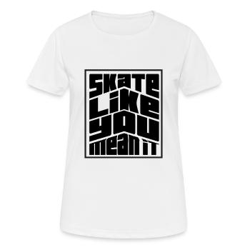 inline skates, inline skate Shirt, - Frauen T-Shirt atmungsaktiv - Weiß - Vorne - AI Model Female 172 dark (172cm)