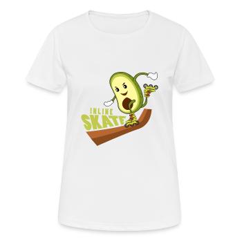 inline skates, inline skate Shirt, - Frauen T-Shirt atmungsaktiv - Weiß - Vorne - AI Model Female 172 dark (172cm)