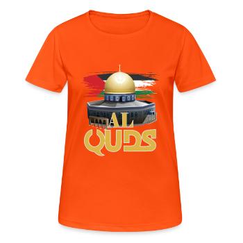 Quds Palestine - Women's Breathable T-Shirt - neon orange - Front - AI Model Female 172 dark (172cm)