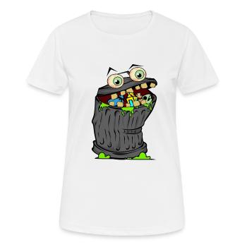 trash poubelle bande dessin animé dessin animé image enfants - T-shirt respirant Femme - blanc - Devant - AI Model Female 172 dark (172cm)