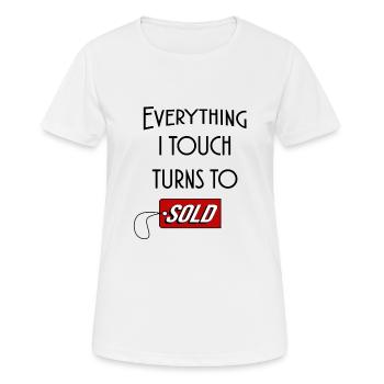 Cadeau pour vendeurs et courtiers - T-shirt respirant Femme - blanc - Devant - AI Model Female 172 dark (172cm)