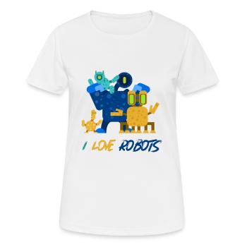 Robots Robot Roboter - Frauen T-Shirt atmungsaktiv - Weiß - Vorne - AI Model Female 172 dark (172cm)