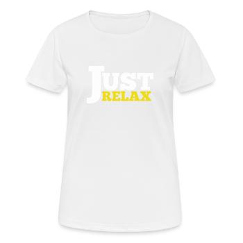Just Relax - Frauen T-Shirt atmungsaktiv - Weiß - Vorne - AI Model Female 172 dark (172cm)