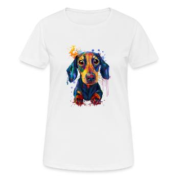 Dackel Geschenk für Dackel Mama - Frauen T-Shirt atmungsaktiv - Weiß - Vorne - AI Model Female 172 dark (172cm)