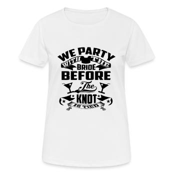 Fête d’enterrement de vie de garçon - T-shirt respirant Femme - blanc - Devant - AI Model Female 172 dark (172cm)
