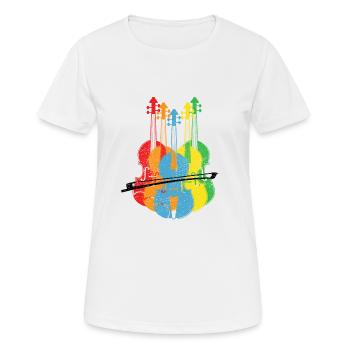 Violin violin violin player colorful - Women's Breathable T-Shirt - white - Front - AI Model Female 172 dark (172cm)