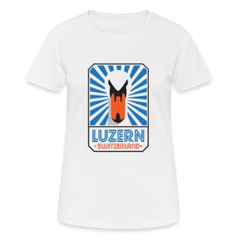 Lucerne Suisse Rétro - T-shirt respirant Femme - blanc - Devant - AI Model Female 172 dark (172cm)
