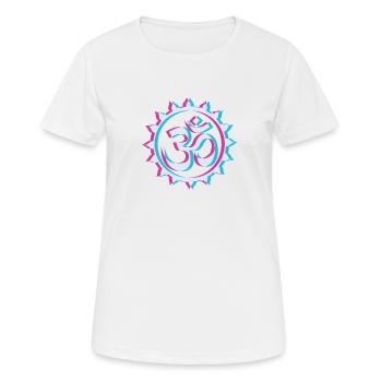 Goa Om Psytrance Rave Techno Trippy EDM Festival - T-shirt respirant Femme - blanc - Devant - AI Model Female 172 dark (172cm)