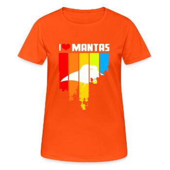 Retro Manta Design - Frauen T-Shirt atmungsaktiv - Neonorange - Vorne - AI Model Female 172 dark (172cm)