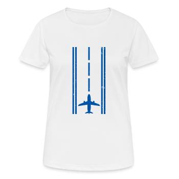 Pilot Piloten Geschenk - Frauen T-Shirt atmungsaktiv - Weiß - Vorne - AI Model Female 172 dark (172cm)